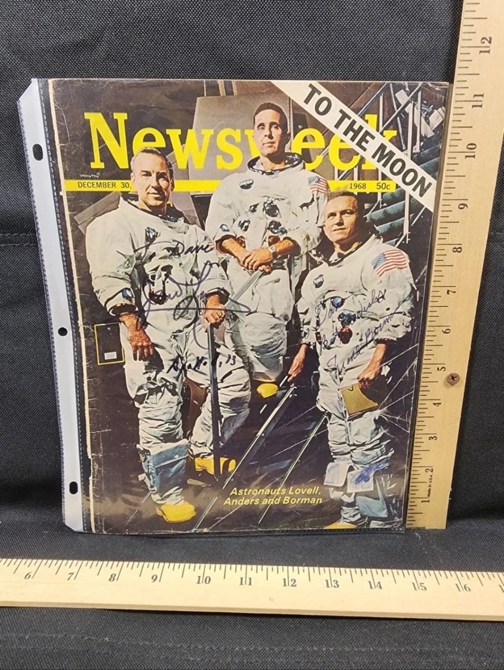 NASA Astronaut Frank Borman/Jim Lovell Period Signed 1968 Newsweek Cover Apollo8
